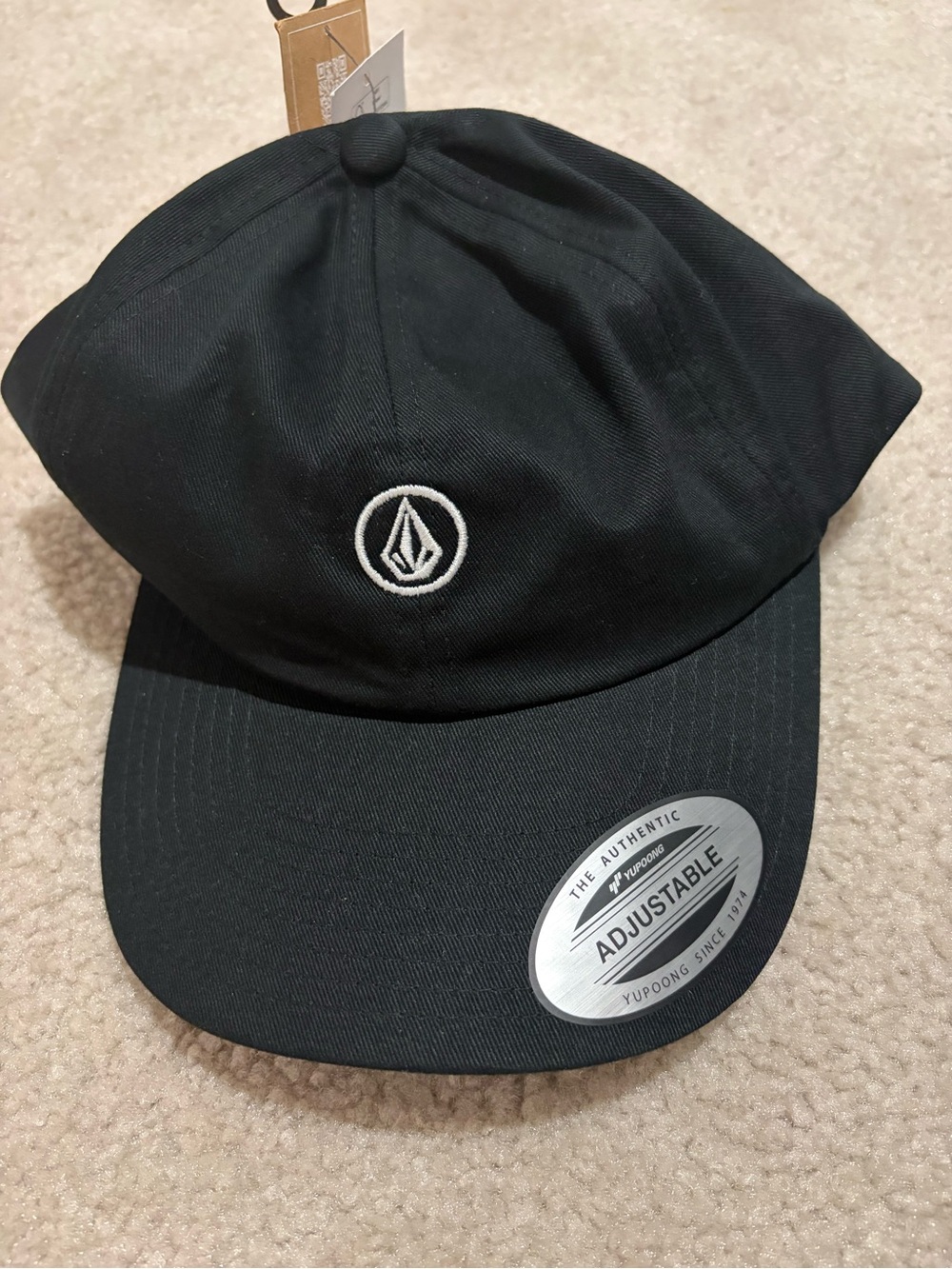 Volcom Black Dad Hat with Subtle Stone Badge